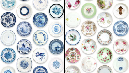 Vintage na istilong wallpaper: Porcelain plate