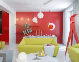 Intérieur coloré d'un petit appartement