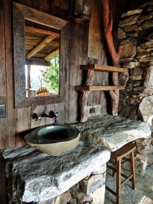 Lavabo extérieur en pierre de style allemand