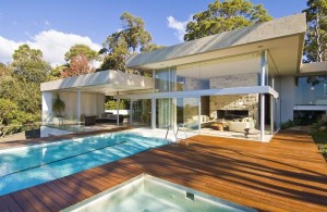 Jolie maison à Sydney avec une façade transparente