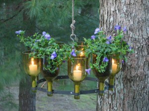 Lustre d'extérieur avec bougies