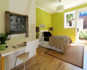 Chambre vert clair pour un enfant