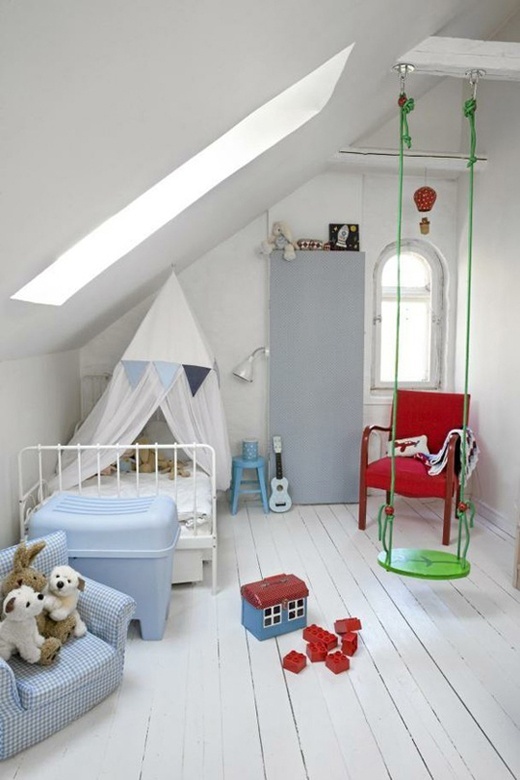 Chambre d'enfant blanc rustique