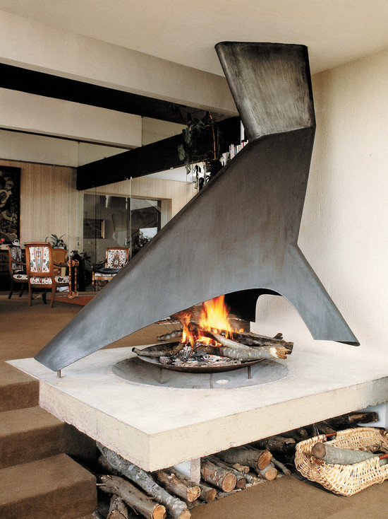 Futuristic fireplace