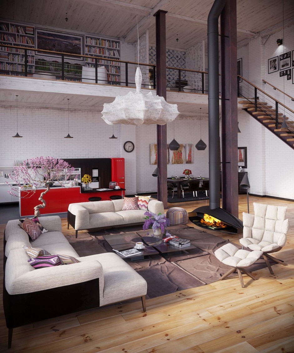 Style moderne dans un grand loft