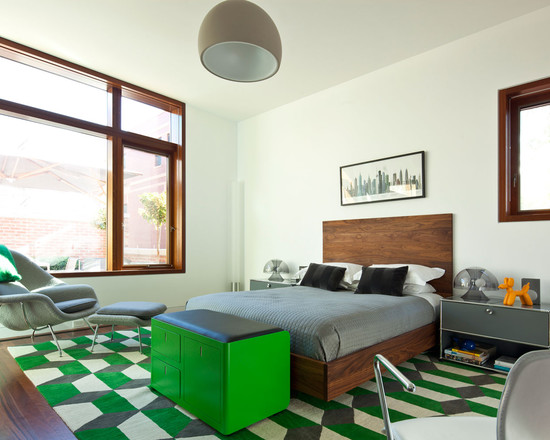 Chambre verte moderne