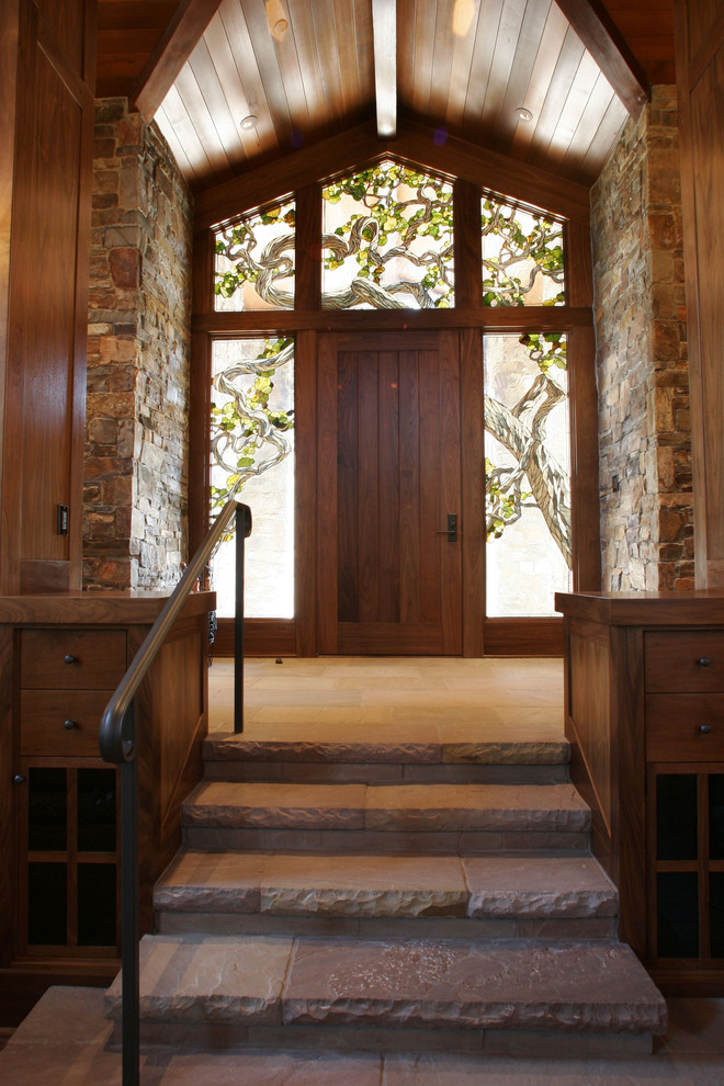 Porte d'entrée en vitrail