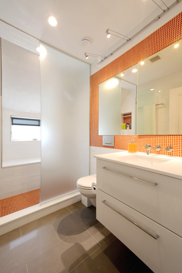 salle de bain orange