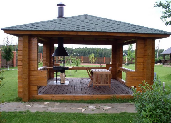 do-it-yourself gazebo na may barbecue