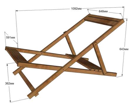 Chaise lounge at deck chair para sa summer cottage