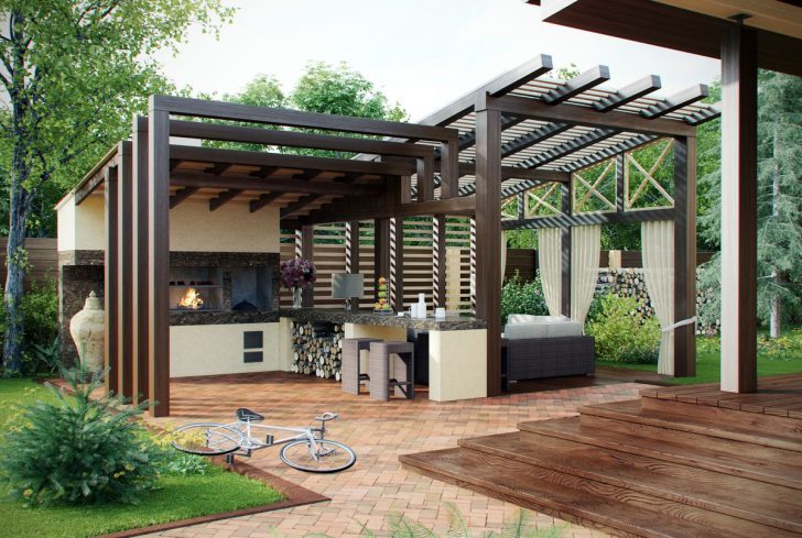 do-it-yourself gazebo na may barbecue