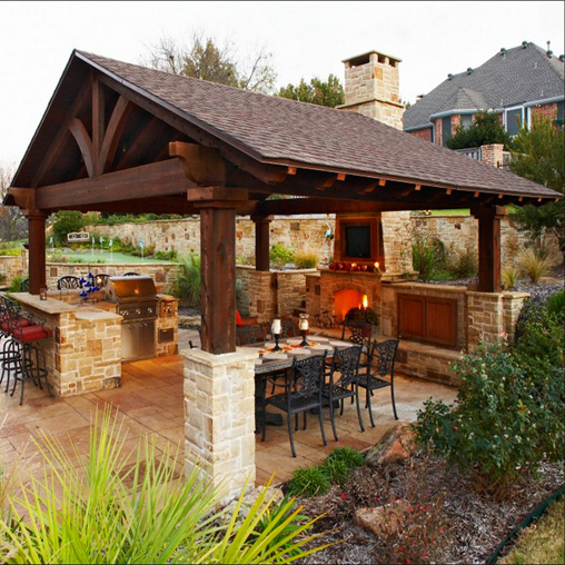 do-it-yourself gazebo na may barbecue