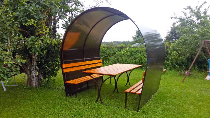 gazebo para sa mga cottage ng tag-init na gawa sa polycarbonate