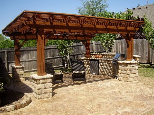 Shed roof para sa barbecue