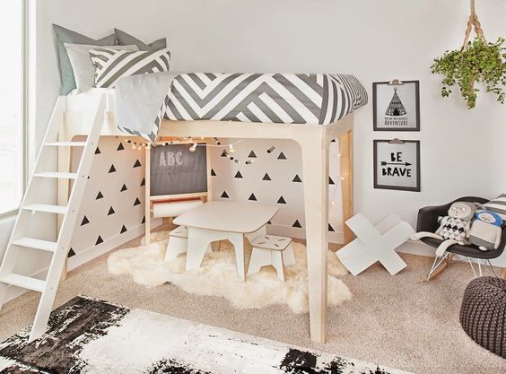 chambres d'enfants avec lits superposés