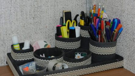 Ideya: do-it-yourself pencil holder mula sa lumang maong