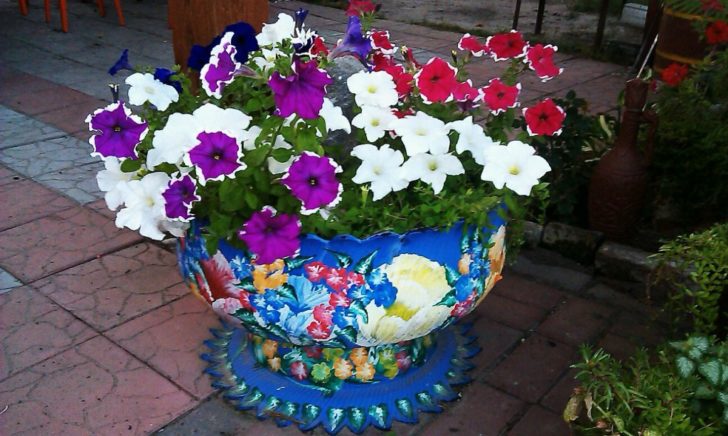 pots de fleurs en plein air