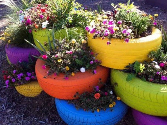 pots de fleurs en plein air