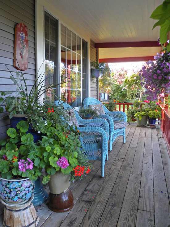 pots de fleurs en plein air