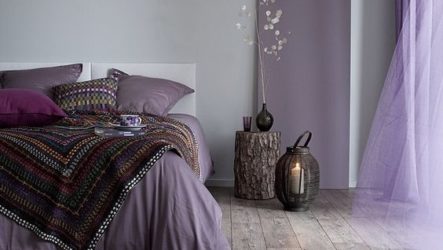 Design de chambre dans les tons lilas avec photos