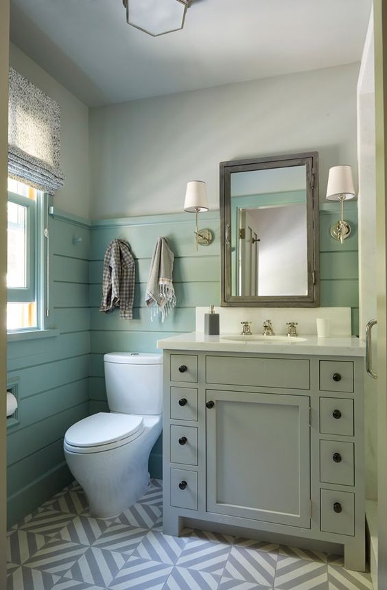 salle de bain turquoise