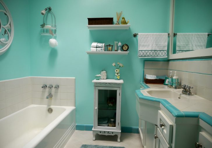 salle de bain turquoise