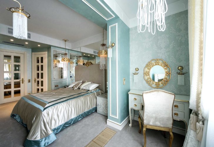 chambre aux couleurs menthe