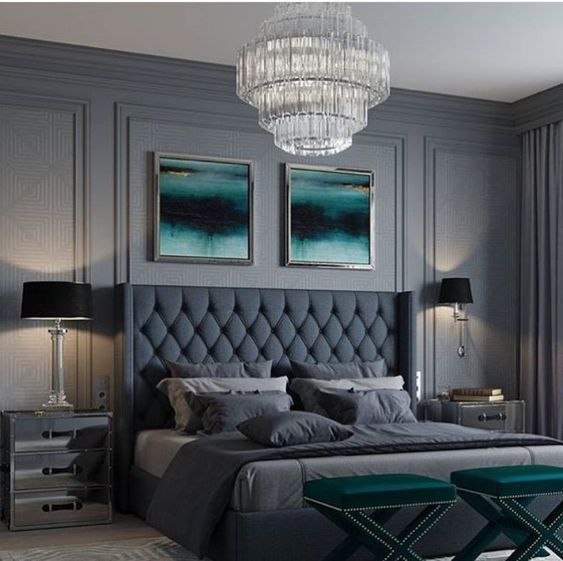 chambre aux couleurs sombres