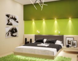 Chambre de couleur vert clair