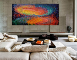 Conception de chambre avec des peintures sur toile